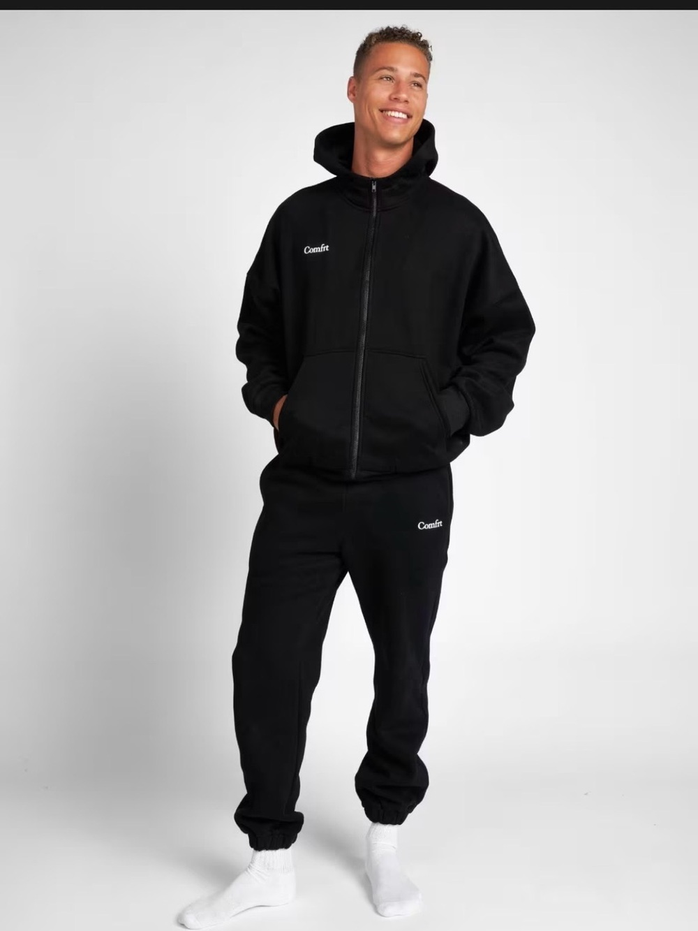 Comfrt SET CLOUD Midnight  Color ZIPPERED HOODIE AND SWEATPANTS UNISEX